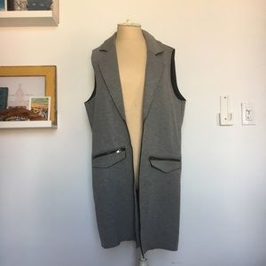 Topshop TALL Gray Duster Vest